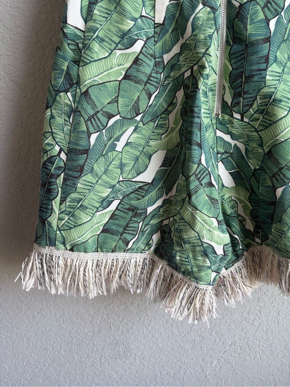 H&M Green Leaf Print Strapless Romper with Fringe - Picture 5 of 6